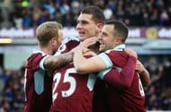 BURNLEY, ENGLAND - NOVEMBER 05:  Johann Gudmundsson of Burnley is congratulated by team mates after scoring during the Premier League match between Burnley and Crystal Palace at Turf Moor on November 5, 2016 in Burnley, England. (Photo by Ian MacNicol/Getty Images)